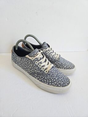 Vans Denim Blue Ditsy Floral Shoes Size 8.5